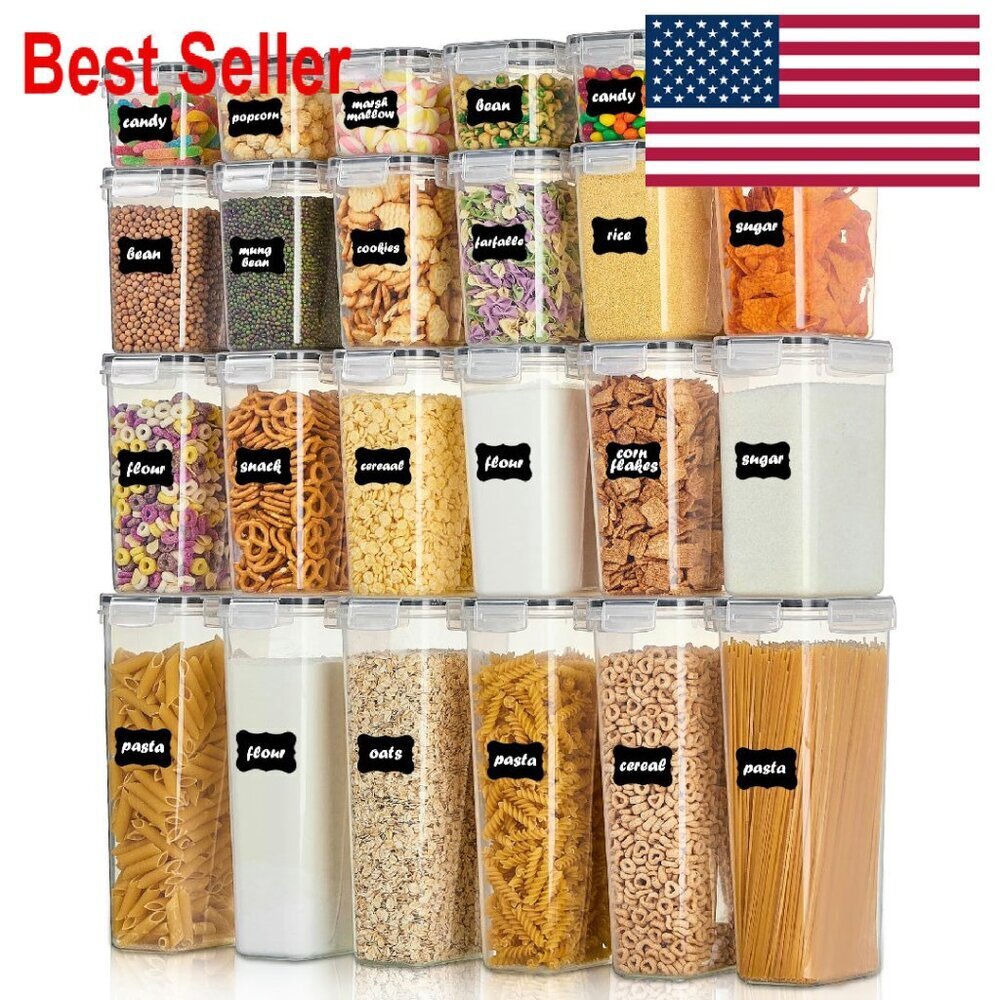 Airtight Food Storage Containers Set Bpa Free Kitchen Pantry Organization